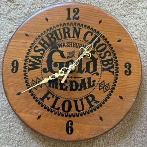 Washburn Crosby Gold Medal Flour Wooden Clock *Works*